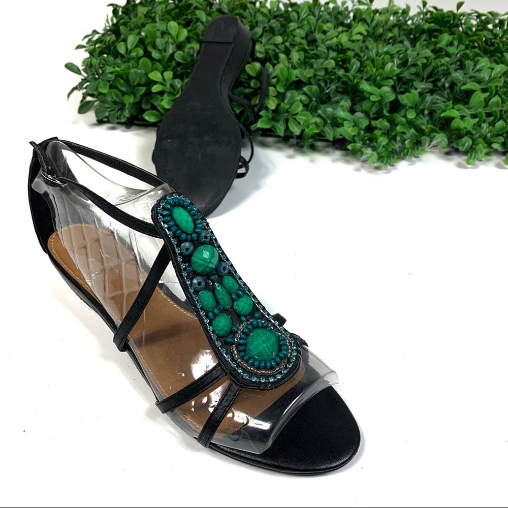 Kelsie Dagger Amara Jeweled Leather Sandal